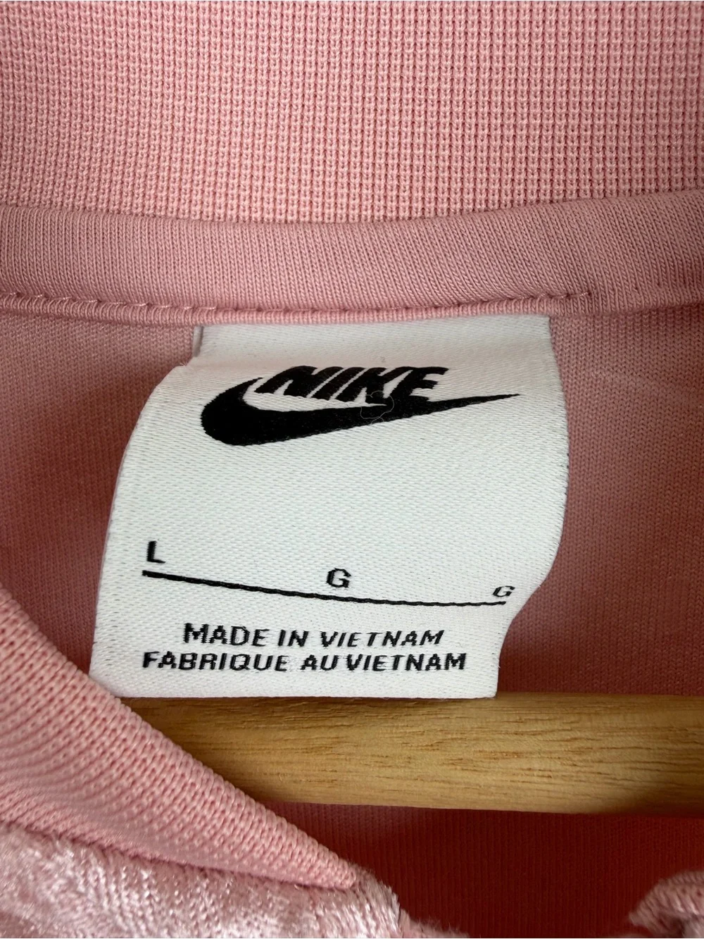 Nike Pink Knit-Collar Sweatshirt